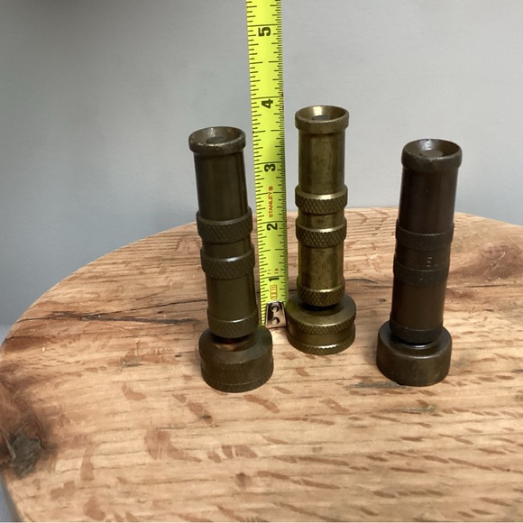 Vintage Brass Water Hose Nozzles - Set of 3 with 2 of them marked - Collectible - Picture 7 of 10
